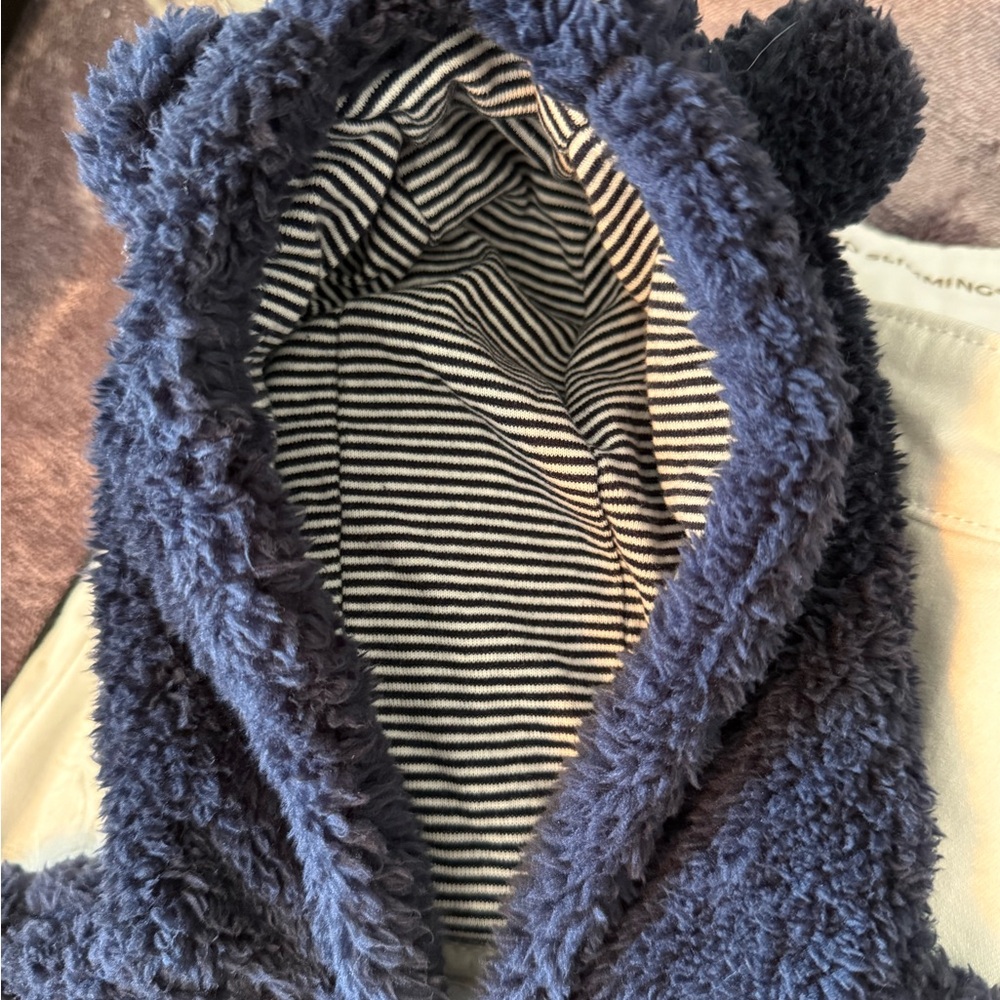NWT Carters Cozy Kids Fleece Footed Sleeper- Navy Blue - Picture 4 of 6